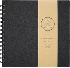 Watercolor Journal 8.3"x8.3" – 22 Sheets 140LB Cotton Paper, Travel Sketchbook 