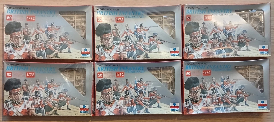 ESCI 1/72 TOY SOLDIERS NAPOLEONIC WARS FIGURES, BRITISH INFANTRY X 6 BOXES. - Image 1 of 1