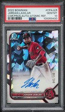 2022 Bowman Chrome Atomic Refractor Jordan Lawlar PROSPECT AUTO /100 PSA 10 GEM