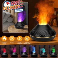 Flame Air Diffuser Humidifier LED 7 Colors Essential Oil Aromatherapy Auto-Off