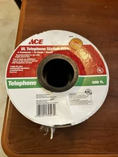 Ace - 500' - Beige Telephone Station Wire - 24 Gauge - Round- 30543 - New Spool