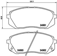 2X Brembo Bremsbelagsatz, Scheibenbremse P 30 039 FüR Hyundai KIA