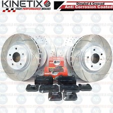 Für Nissan 350Z G35 Vorne Heck Kinetix Noppen-Rillen-Bremsscheiben Mintex Beläge