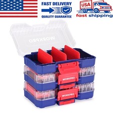 Workpro 3pcs Small Parts Organizer Clear Lid Tool Box Organizer For Screws New