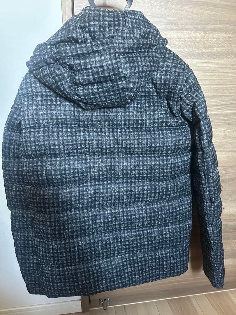 Herno Checked Down Jacket Gray Feathers Removable… - image 4