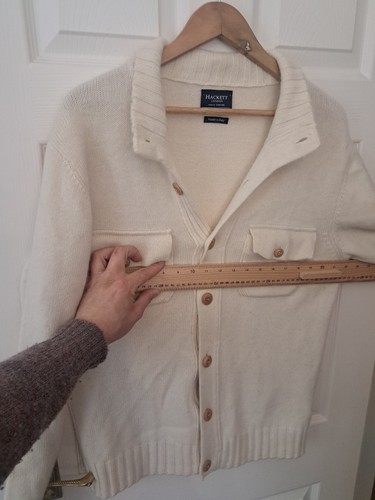 Hackett Overshirt Cashmere Shacket XXL Shirt Jacket Cream Off White Wool London - Picture 8 of 11