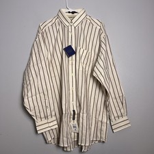 NWT Tommy Hilfiger Men s Striped Button Down Shirt Sz XL Cream