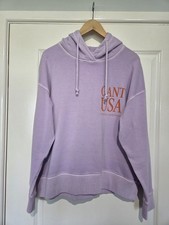 Image of GANT L Soothing Lilac Sunfaded USA Logo Hoodie Oversized Pullover Sweatshirt NWT