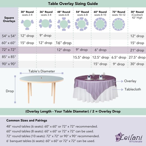 72" x 72" Tulle Square Table Overlay Wavy Embroidered Sequins Party Decorations - Picture 2 of 80