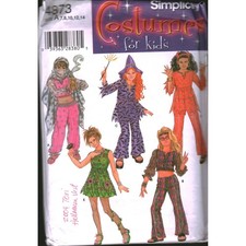Simplicity 4873 Girls Costume Sewing Pattern Witch Fairy Genie Size 7-14 CUT