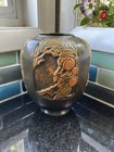 Antique Roseville Pottery “Rosecraft Panel” Vase Russet Earthenware 1920’s Wow!