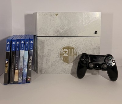 Sony PS4 500GB Destiny Edition Console Bundle (1 Controller 6 Games) TESTED