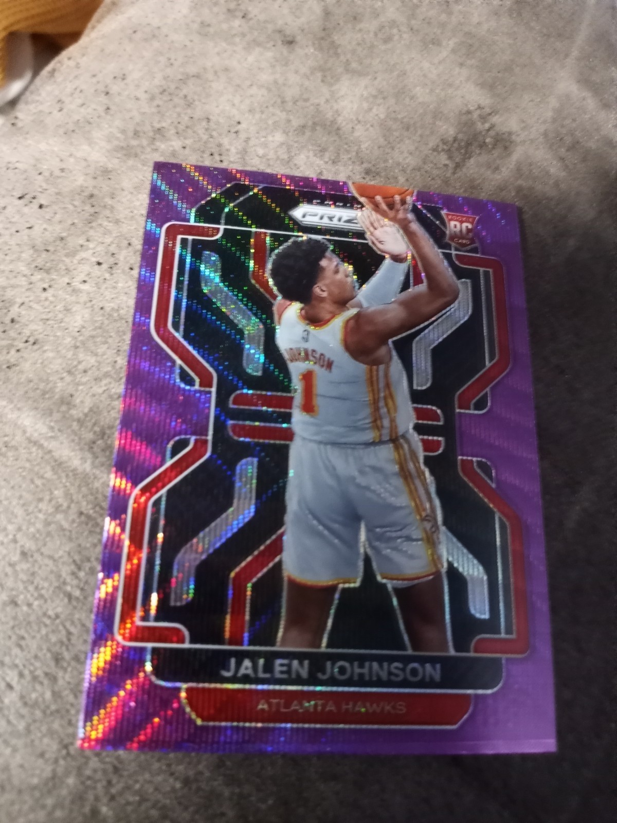 MINT 2021-22 Panini Prizm Jalen Johnson RC Rookie #305 Purple Wave Prizm Hawks