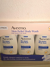 Aveeno Skin Relief Body Wash Sensitive Skin Fragrance Free 3-Pack 54 fl oz