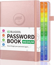Password Book with Alphabetical Tabs, Password Keeper Book for Seniors, Hardcove