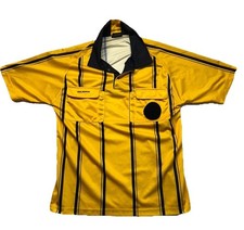 Uniforme de árbitro de fútbol decisión final nuevo estilo amarillo manga corta adulto mediano