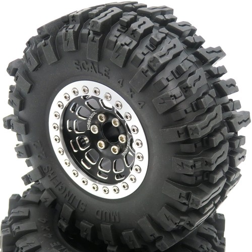 2.2 Mud Slingers Tires 4.88'' / 124mm & 2.2 Beadlock Wheels Black Silver, 2.2... - Picture 4 of 7