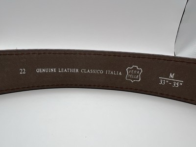 Vera Pelle Tan Leather Belt with Silver Tone Buckle Vera pelle belt mens - Gem main image 2
