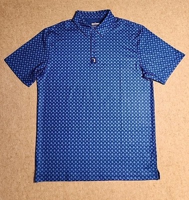 Bogey Bros Golf Polo Shirt Mens L Blue ''Play Bad Look Good'' Middle Finger Print