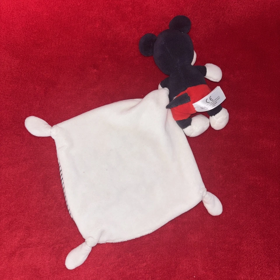🇫🇷 doudou Mickey & Pluto mouchoir blanc rouge bleu DISNEY Neuf jamais servi - Photo 4/4