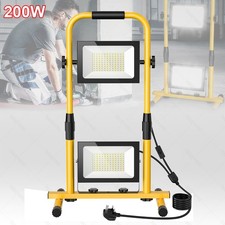 Work Lights Tripod Site LED Mains Powered Portable 200W Light Stand Camp Lamp UK