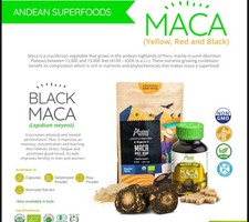 Organic Black Maca Powder Gelatinized Peruvian Root Pure, Vegan, Non GMO