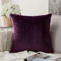 Miulee Kissenbezug 40X40 Cm Samtkissen Couchkissen Aubergine | KissenhüLle