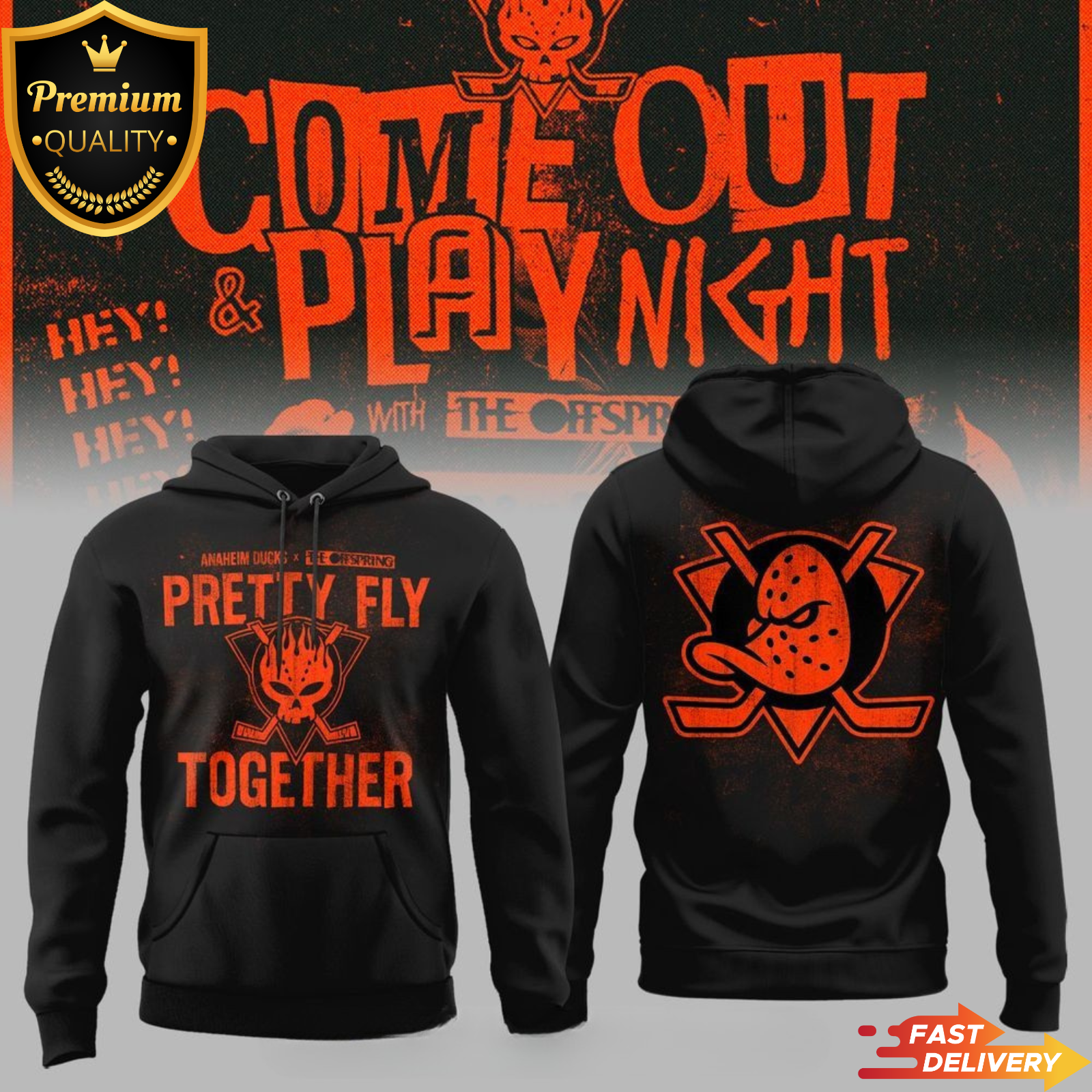 Anaheim Ducks The Off Night Hoodie, Fan Gift Tee Sizes S-4XL