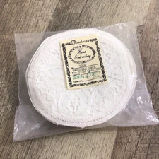 Vintage Boutross Brussels Lace Irish Linen Set of 12 Stem Coasters White