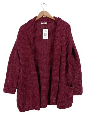 Vertbaudet Strickjacke Damen Gr. 38/M Rot Casual Strickmuster Metallic-Look