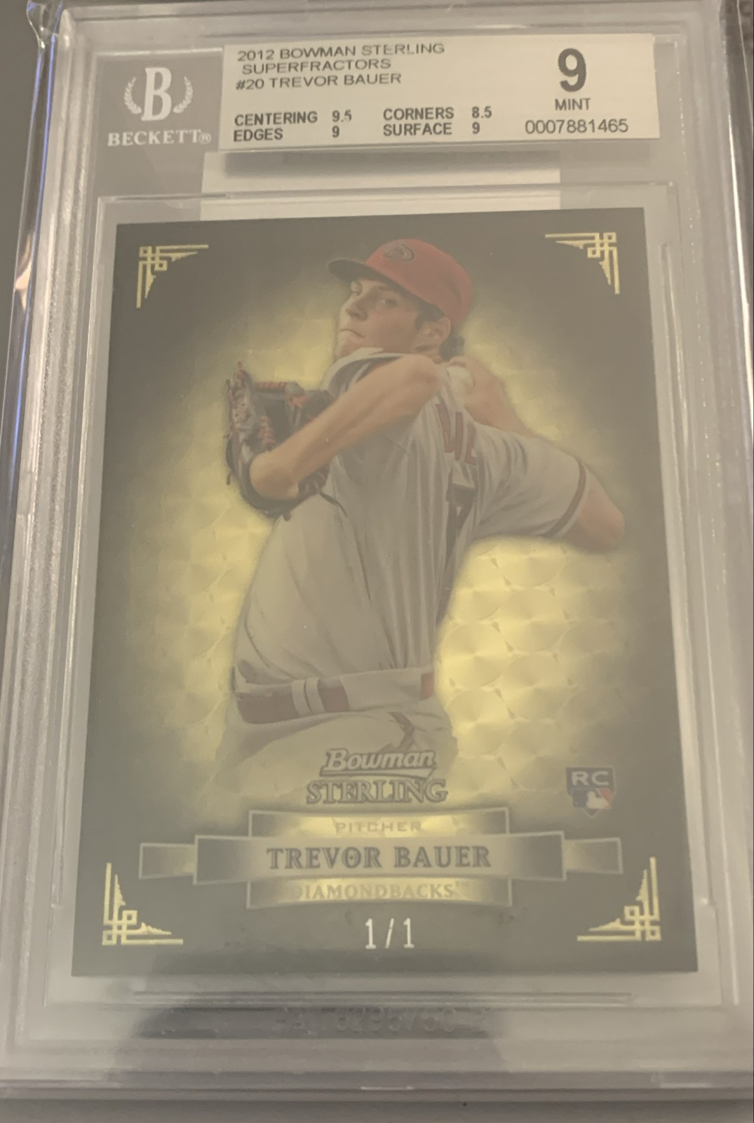 🔥1 Of 1🔥 SuperFractor 2012 Bowman Sterling Trevor Bauer RC BGS 9 MINT ROOKIE