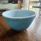 PYREX VINTAGE Blue Glass Mixing Bowl Solid Pattern Small size