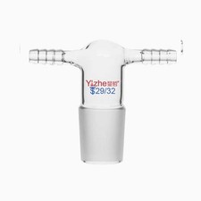 29# T-shape Air Guide Glass Exhaust Joint to 10mm-Interface Connector Adapter