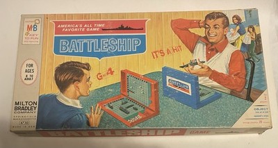 Vintage 1967 Milton Bradley Battleship Game Complete Original Box & Game Pieces