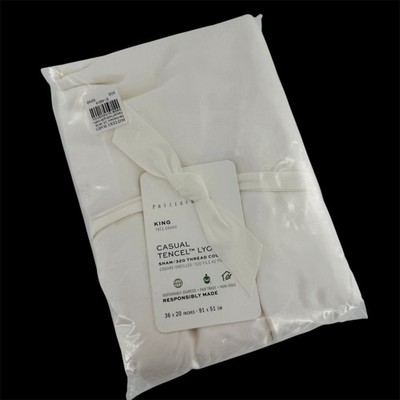 Pottery Barn Casual Tencel Lyocell King Pillow Sham White Luxury New Cover