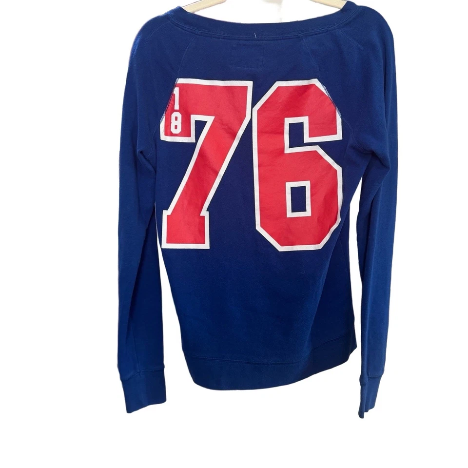 PINK Victoria’s Secret Sweatshirt Womens Medium Blue Chicago Cubs Cozy Vintage - Image 2 of 4