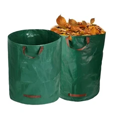 2-Pack 80 Gallon (33H x 26D Inches) Reusable Standable Yard Waste Bags with 4...