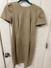 Calvin Klein Sheath Dress Career Party Cocktail Taupe Beige Tan 6