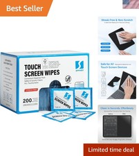 200 Count Streak-Free Screen Cleaner Wipes Gentle Safe for All Devices