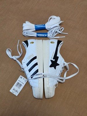 Size 5.5 - BAPE x adidas Superstar Vintage White Black