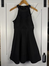 Windsor Black Fit & Flare Cutout Cocktail Dress Womens Medium Sleeveless