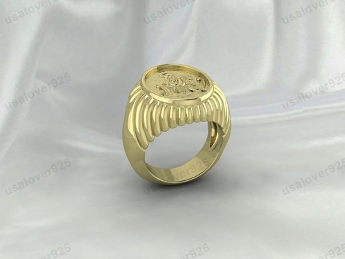Anillo de sello único de diseño de pescadores para hombre, joyería de latón amarillo de alta calidad - Imagen 9 de 24