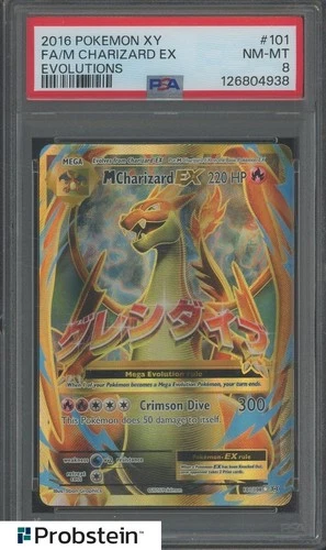 2016 Pokemon XY Evolutions #101 M Charizard EX Full Art PSA 8 NM-MT
