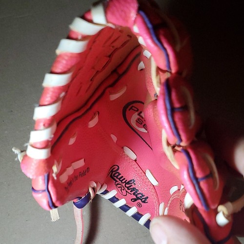 Rawlings T-ball Glove RHT Youth 8” Kid Baseball Player Series PINK PL90PPW ! - Picture 8 of 12