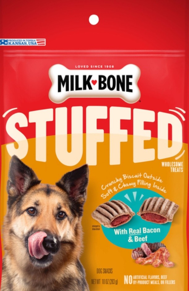 Milk-Bone Stuffed Dog Biscuits with Real Bacon & Beef 10 oz
