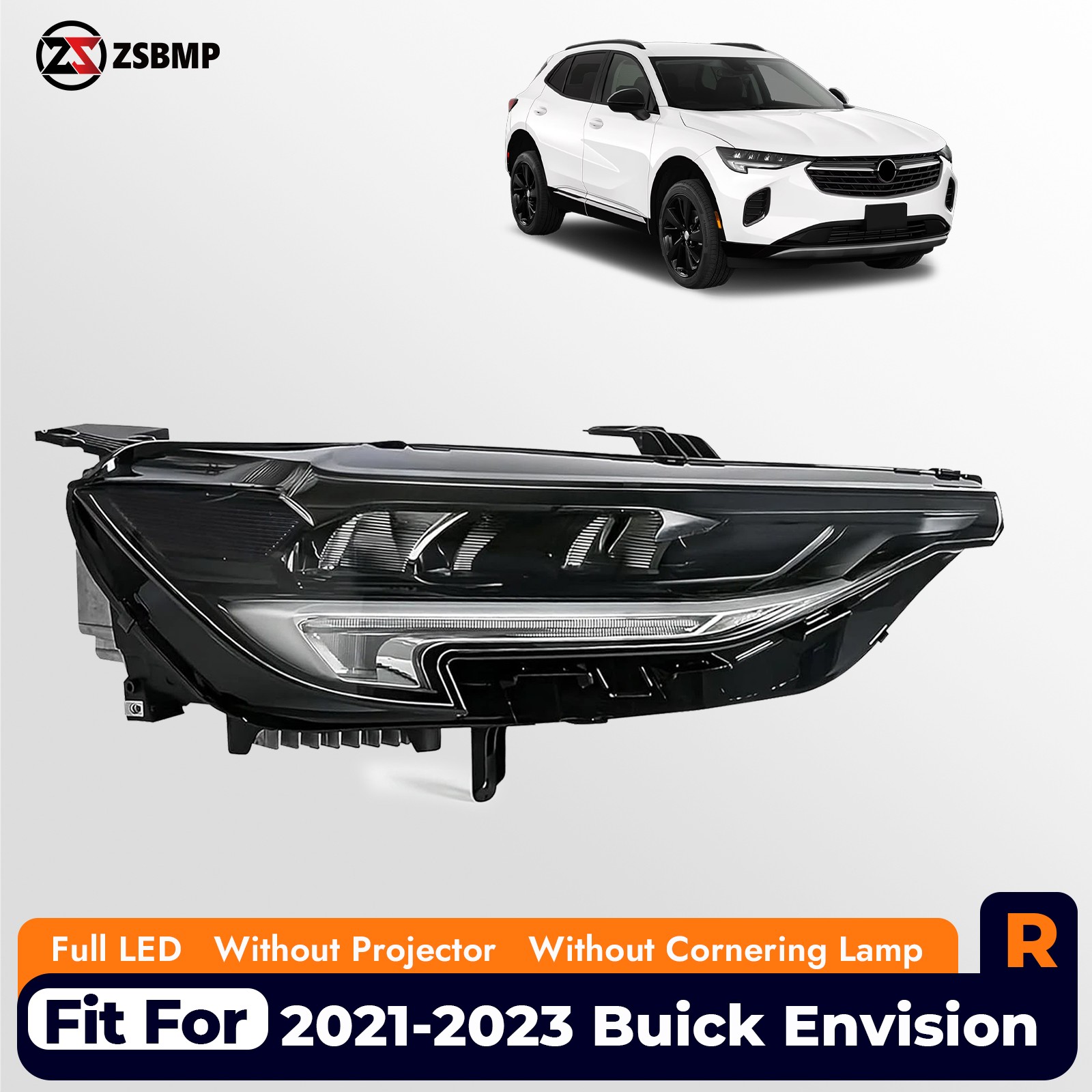 For 2021-2023 Buick Envision Full LED Headlight w/o Cornering Lamp Passenger RH