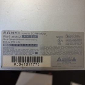 Sony SCPH-79001 Playstation 2 slim Game Console Silver 2 Controlers Power Cords