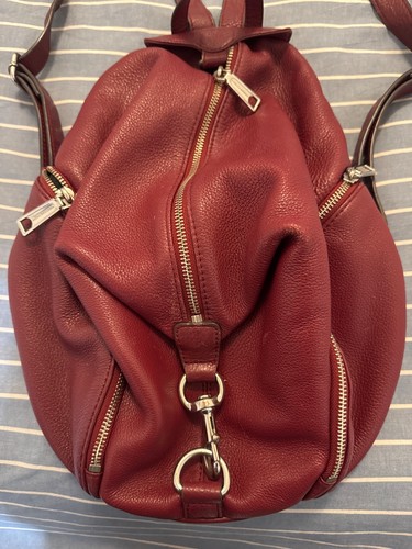 Rebecca Minkoff Julian Pebbled Leather Backpack maroon/burgundy/mauve/red used