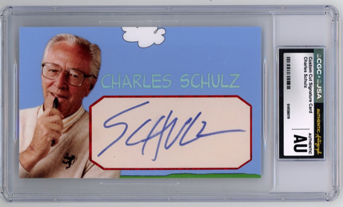 Charles Schulz Signed Custom Cut Snoopy Peanuts Card JSA CGC Autograph Auto RARE