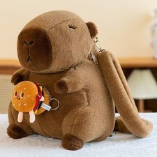 Capybara Plush Toy Backpack - Cute Stuffed Animal Doll Bag for Kids Adults